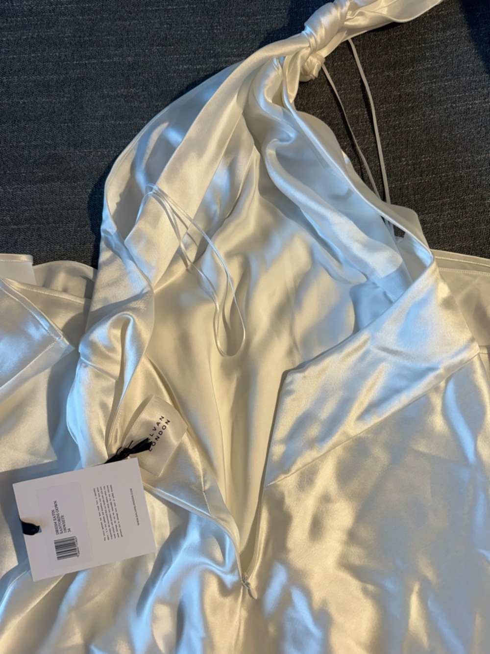 Galvan London SANTORINI SATIN BRIDAL DRESS - WHITE - Picture 6 of 10